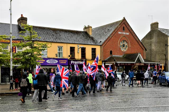 Press Eye - Belfast - Northern Ireland - 5th June 2021
A rally in Portadown, organised by a group calling themselves the Unionist and Loyalist Unified Coalition.
Picture: Philip Magowan / Press Eye
