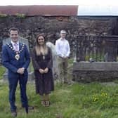 Mayor & Mayoress Johnston pictured alongside Dr David Johnston, Chairman of Ulster Architectural Heritage, Prof Alun Evans, President of Belfast Natural History and Philosophical Society, Prof Pascal McKeown, Dean QUB Faculty of Medicine