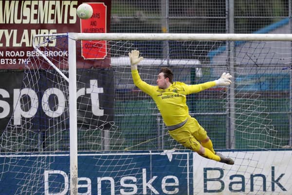 Rohan Ferguson in action for Linfield