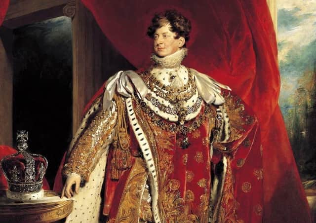 George IV depicted wearing coronation robes and four collars of chivalric orders: the Golden Fleece, Royal Guelphic, Bath and Garter. Picture: Royal Collection