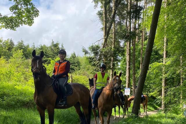 Members of East Antrim's equestrian community held a peaceful demonstration at the reservoir.