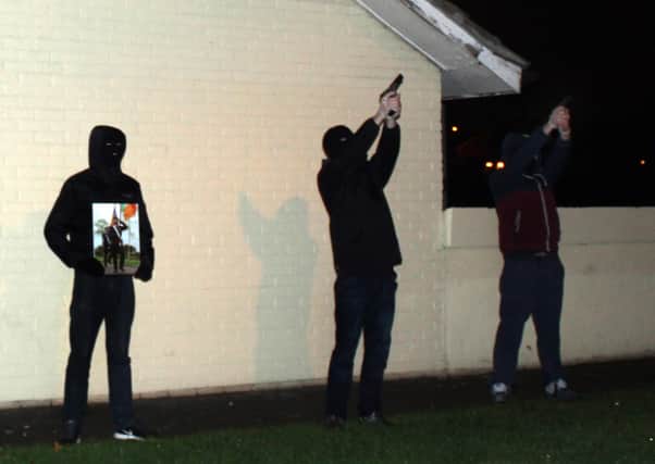 INLA volunteers fire a volley of shots in south Londonderry in 2015