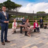 Forrmer Mayor, Cllr Peter Johnston, visited Glenarm where environmental enhancements include a new seating area, planting and pergola.