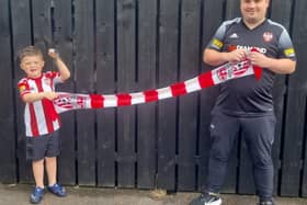 Young Caleb Toland and his father Richie are looking forward to returning to the Brandywell this Friday night.