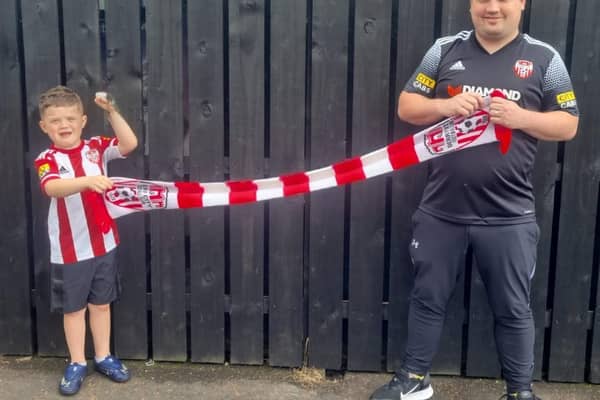 Young Caleb Toland and his father Richie are looking forward to returning to the Brandywell this Friday night.