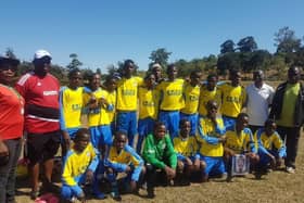 A team in Zomba wearing a local kit