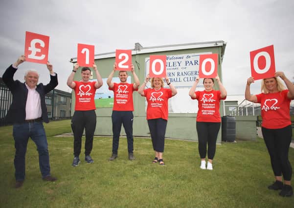 Dunmurry man Jamie English, together with friends and family, completed a virtual run in aid of the British Heart Foundation