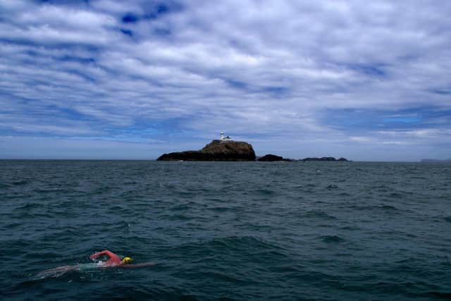 Chris Judge, from Portadown, on part of the relay swim from Roslare, Co Wexford to St David's in Wales.