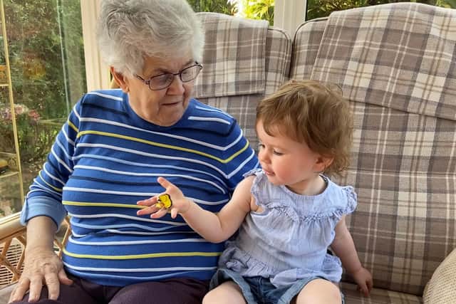 Nan Murray with her youngest great grandchild Elodie.