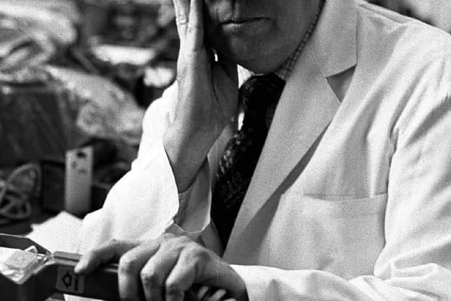 Prof Frank Pantridge  RUA, Inventor of Defibulator pictured in July 78. Pic by Pacemaker Press Ltd