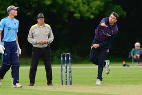 CIYMS's Jacob Mulder pictured bowling against CSNI