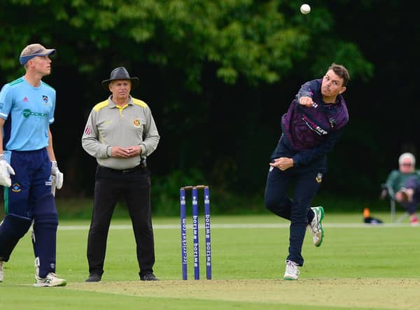 CIYMS's Jacob Mulder pictured bowling against CSNI