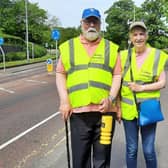 Davy and Teresa Boyle who are walking the equivalent of Coleraine to Cork within the Triangle area