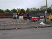Heavy plant machinery at the new site for the Sullatober Household Recycling Centre.
