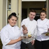 Head chef Jim Mulholland (second left), with past and present SERC students, Courtney Johnston, Rachel Carson and Conor McGrogan