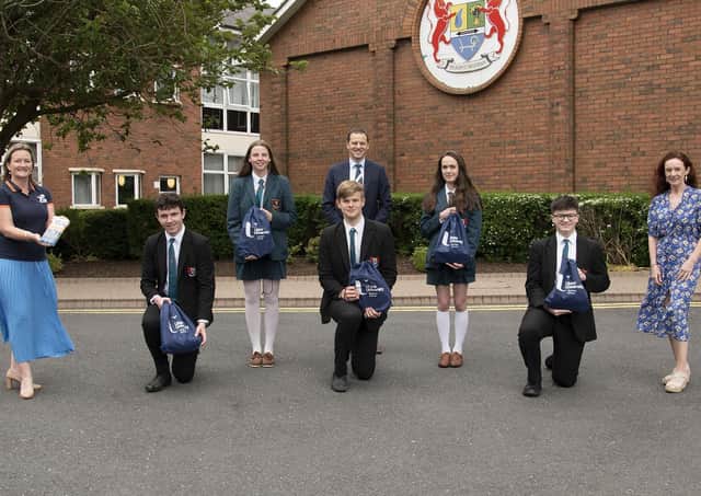 Pupils from the 'Mionke' Candles business who won the Customer Service Award