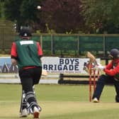 Ballyspallen professional Damith Perera scooped this one to the boundary during their loss to Newbuildings. Picture by Lawrence Moore