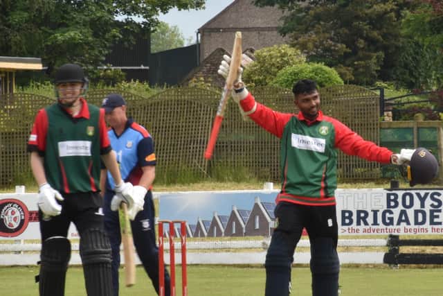 Century for Ballyspallen professional Damith Perera during their loss to Newbuildings. Picture by Lawrence Moore