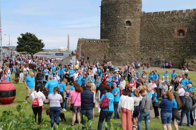 Crowds gathered at Castle Green for the 'Cheeky Walk' in memory of Stephen Clements.  Photos by Pugman Media