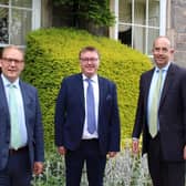 Left to right: Director of Music, Mr Oliver Walker, Mr Richard Yarr FRSA and Headmaster, Mr Mark Semmence