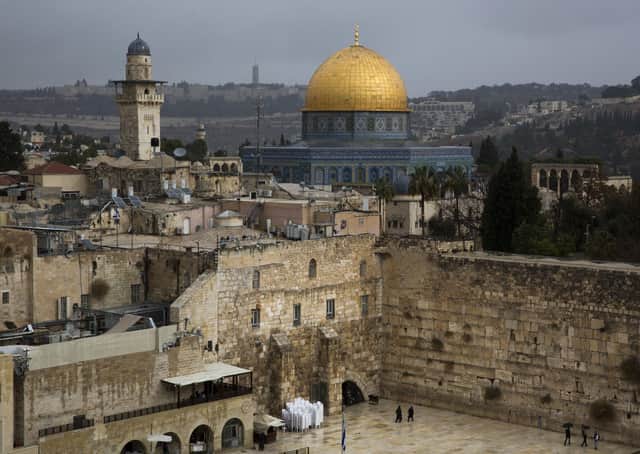 A view of the Western Wall and the Dome of the Rock, some of the holiest sites for for Jews and Muslims, is seen in Jerusalem's Old City, from December 2017. Picture: AP Photo/Oded Balilty
