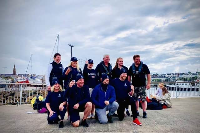 Stephanie Lyness from Waringstown, Alison O’Hagan from Lurgan, AndreaJudge from Portadown, John McKenna from Glenavy, Brian Muckian from Silverbridge and Steven Grimley from Newry who took part in the North Channel Relay last weekend.
