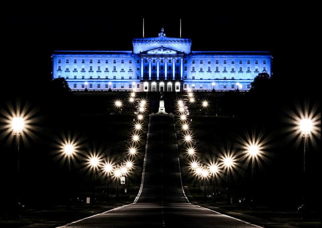 Stormont was illuminated to mark the centenary of the first meeting of the Northern Ireland Parliament. Photo by Bob McEvoy https://bobmcevoy.co.uk