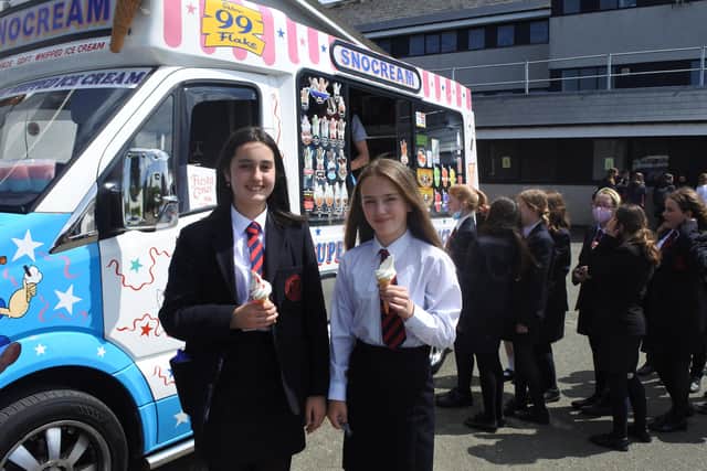 Students received free ice cream.