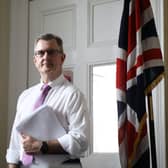Sir Jeffrey Donaldson MP pictured in his office in Lisburn. Photo by Kelvin Boyes / Press Eye