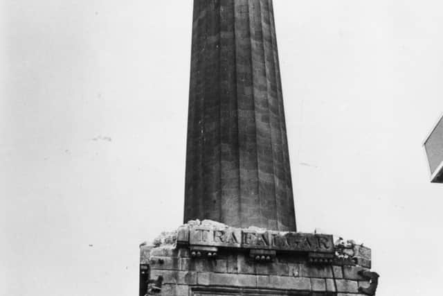9th March 1966:  The remainder of Nelson's Pillar in the centre of O'Connell Street, Dublin, after it was demolished by an explosion, during the 50th anniversary year of the 1916 Easter Rising.  (Photo by Keystone/Getty Images)