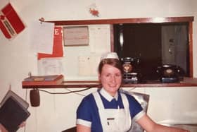 Mildred, as a third year student giving handover in Royal Victoria Hospital
