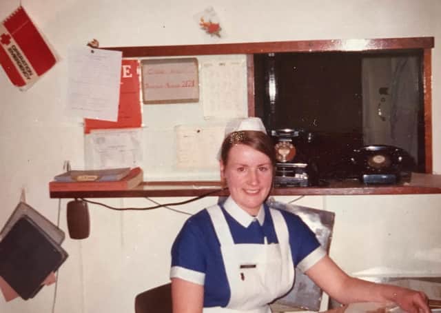 Mildred, as a third year student giving handover in Royal Victoria Hospital