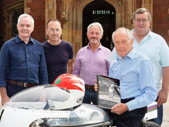 Racing greats Trevor Steele, Moto GP winner Jeremy McWilliams, Denis Todd and Johnny Rea senior all attended the Celebration event to pay tribute to Ray McCullough (Photo credit Paul McClean)