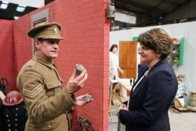 David McCallion pictured with the then First Minister, Arlene Foster MLA, during her visit to the museum in September 2106.