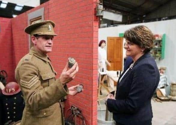 David McCallion pictured with the then First Minister, Arlene Foster MLA, during her visit to the museum in September 2106.
