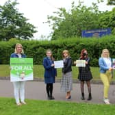 Prizewinning Loreto College artists and their teachers with Unison representatives following the Everyone Deserves a Lunch/ Free School Meals competition