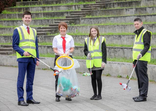 Jonathan Buckley MLA; Rita Frost (Business Manager, McDonald’s); Katie Gallagher (Banbridge High) and Steph Lavery (McDonald’s Banbridge)