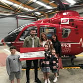 With the recent easing of restrictions, Brendan, along with his family, was able to visit the Air Ambulance NI airbase and meet with representatives of the medical team
