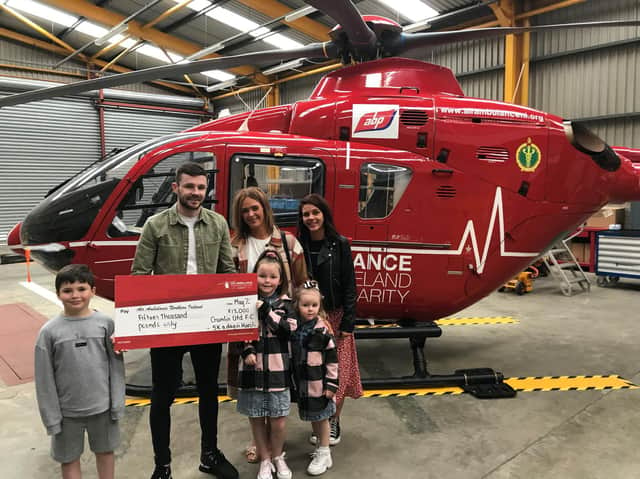 With the recent easing of restrictions, Brendan, along with his family, was able to visit the Air Ambulance NI airbase and meet with representatives of the medical team