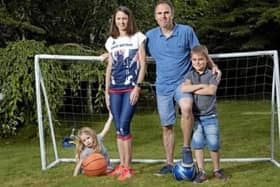 Jo Pavey with her family.