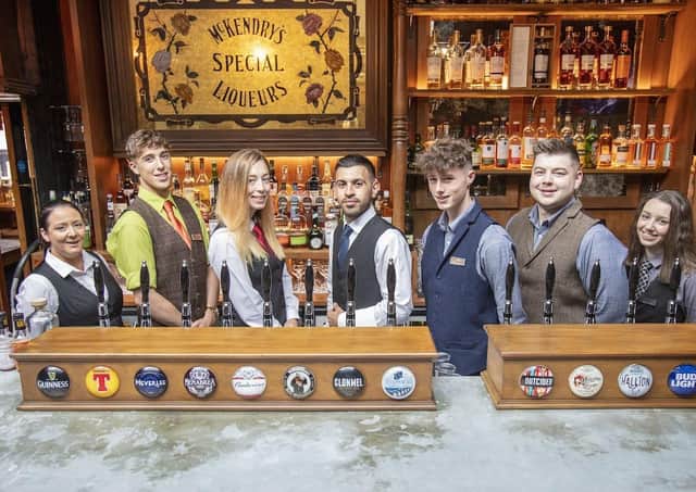 The first intake of students for the Level Two course in Professional Bartending (Cocktails) of the Northern Ireland Hospitality School. Pictured (LtoR) Ashlyne Duffy, Leon Bracewell, Ahi Ebeid, Matthew Brown, Joel Johnston, Holly Simms during their training at McKendry’s Bar, Galgorm Resort and Spa.