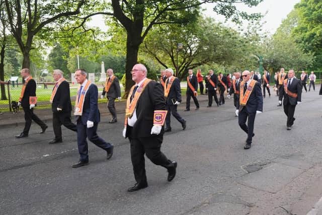 Members of Sixmilewater District at the Somme Memorial parade in Ballyclare on July 1. Pic by Love Ballyclare.