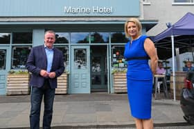 Finance Minister Conor Murphy at the Marine Hotel, Ballycastle, with hotel co-owner Claire Hunter
