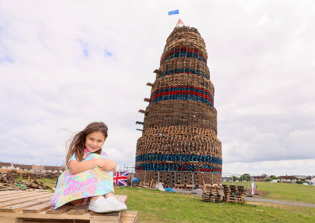 This young lady enjoys the spectacle of the Craigyhill bonfire. Picture by Jonathan Porter/PressEye