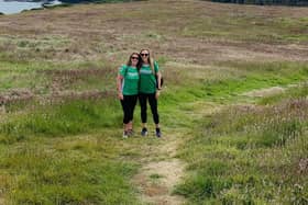 Carrickfergus Grammar School teachers Mrs Bowen and Mrs Botha on the Mighty Hike.