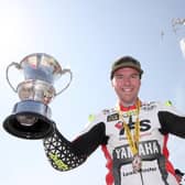 Carrickfergus man Alastair Seeley with the Neil and Donny Robinson Memorial trophies at Bishopscourt in Co Down on Sunday. Picture: Stephen Davison/Pacemaker Press.