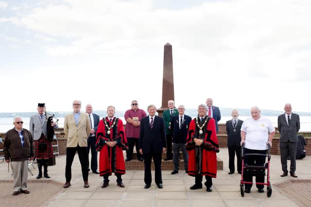 Her Majesty's Lord-Lieutenant Mr David McCorkell,  the Mayor and Deputy Mayor of Antrim and Newtownabbey, Councillor Billy Webb and Councillor Stephen Ross , the Merchant Navy's Senior Chaplain Rev. Colin Hall-Thompson, members and officers of Whiteabbey Royal British Legion and Merchant Navy veterans.