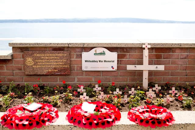 The memorial to the Merchant Navy at Whiteabbey.