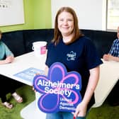 Pictured (L-R) – Paula Hall, Gareth Wright, Jenay McCartan (Alzheimer’s Society), Mary Daly