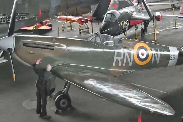 Ernie welcomed a replica Spitfire in 2013 to the Lisburn collection of the Ulster Aviation Society.